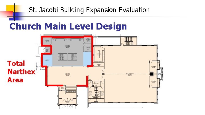 St. Jacobi Building Expansion Evaluation Church Main Level Design Total Narthex Area 