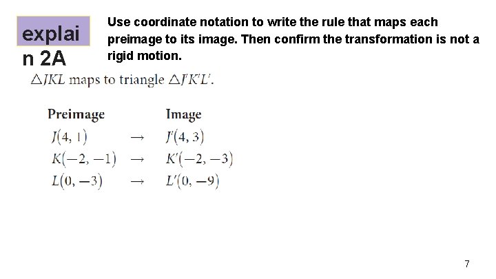 explai n 2 A Use coordinate notation to write the rule that maps each