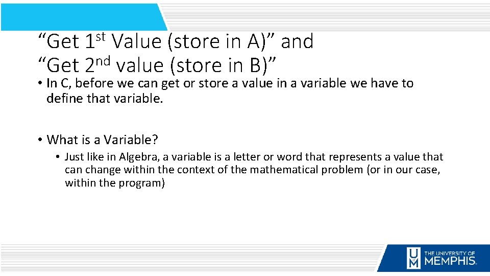 “Get 1 st Value (store in A)” and nd “Get 2 value (store in