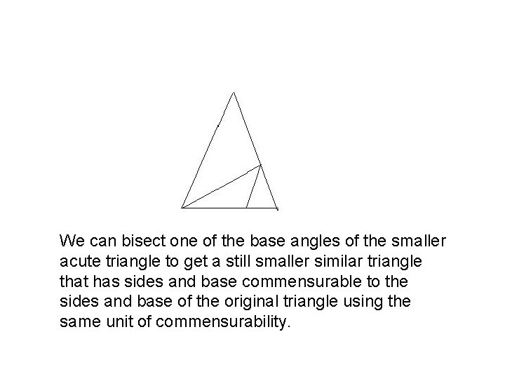We can bisect one of the base angles of the smaller acute triangle to