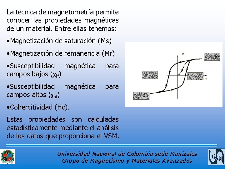 La técnica de magnetometría permite conocer las propiedades magnéticas de un material. Entre ellas
