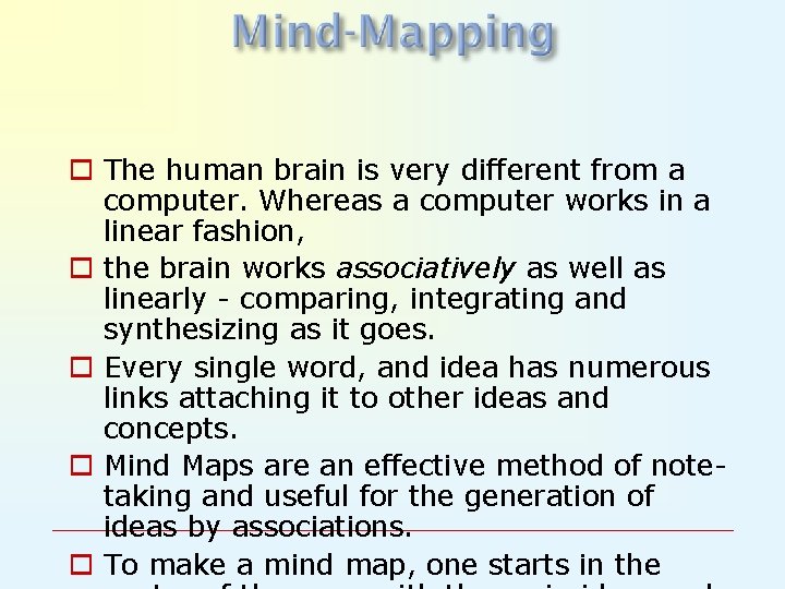 o The human brain is very different from a computer. Whereas a computer works