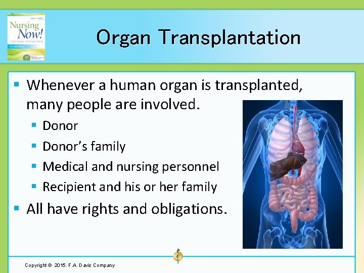 Organ Transplantation § Whenever a human organ is transplanted, many people are involved. §