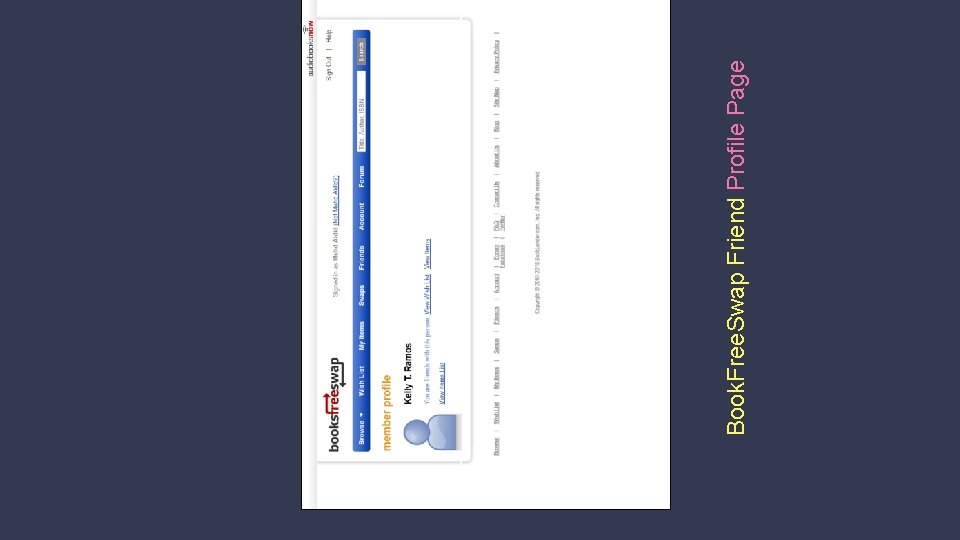 Book. Free. Swap Friend Profile Page 