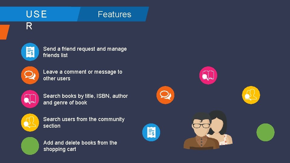 USE R Features Send a friend request and manage friends list Leave a comment