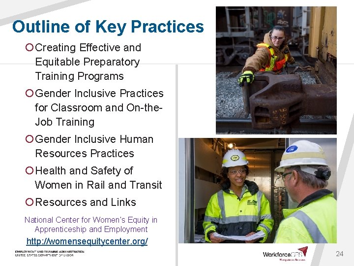 Outline of Key Practices ¡ Creating Effective and Equitable Preparatory Training Programs ¡ Gender