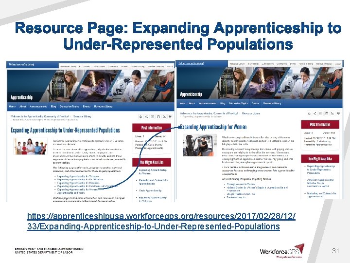 https: //apprenticeshipusa. workforcegps. org/resources/2017/02/28/12/ 33/Expanding-Apprenticeship-to-Under-Represented-Populations 31 