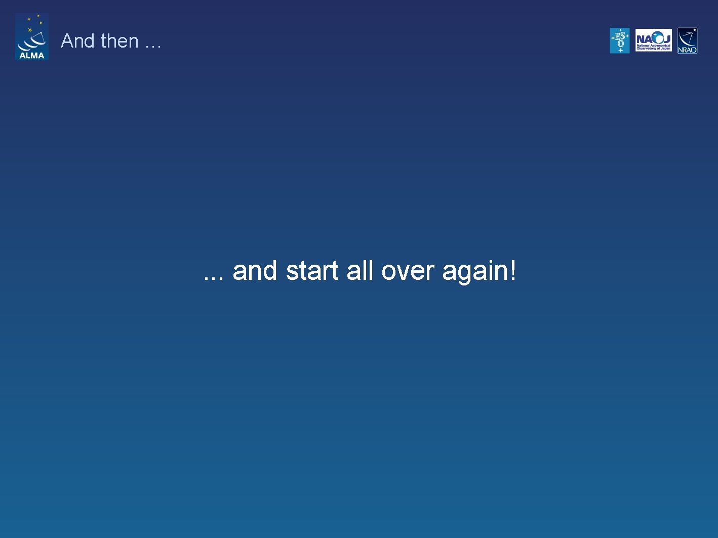 And then … . . . and start all over again! 