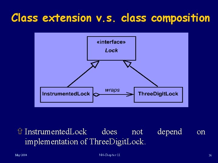 Class extension v. s. class composition ñ Instrumented. Lock does not implementation of Three.