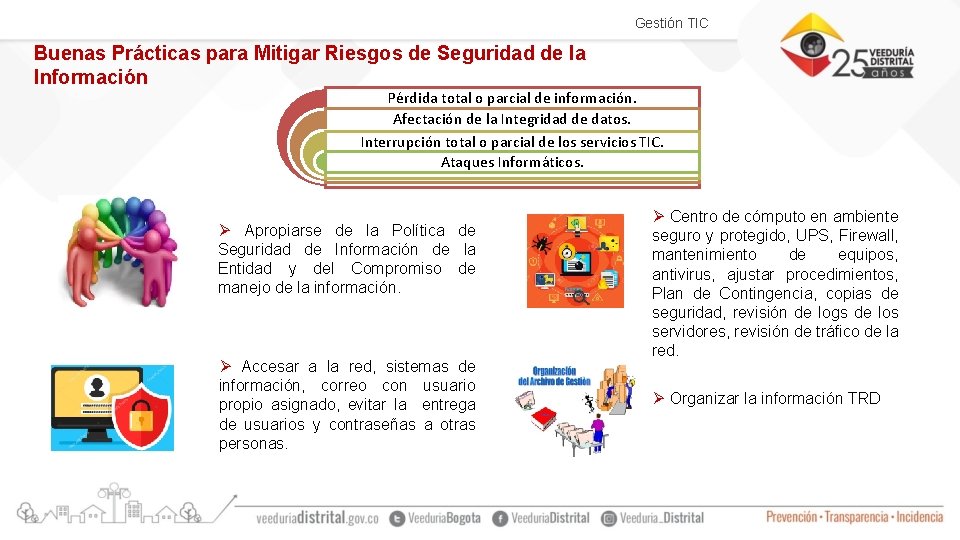 Gestión TIC Buenas Prácticas para Mitigar Riesgos de Seguridad de la Información Pérdida total