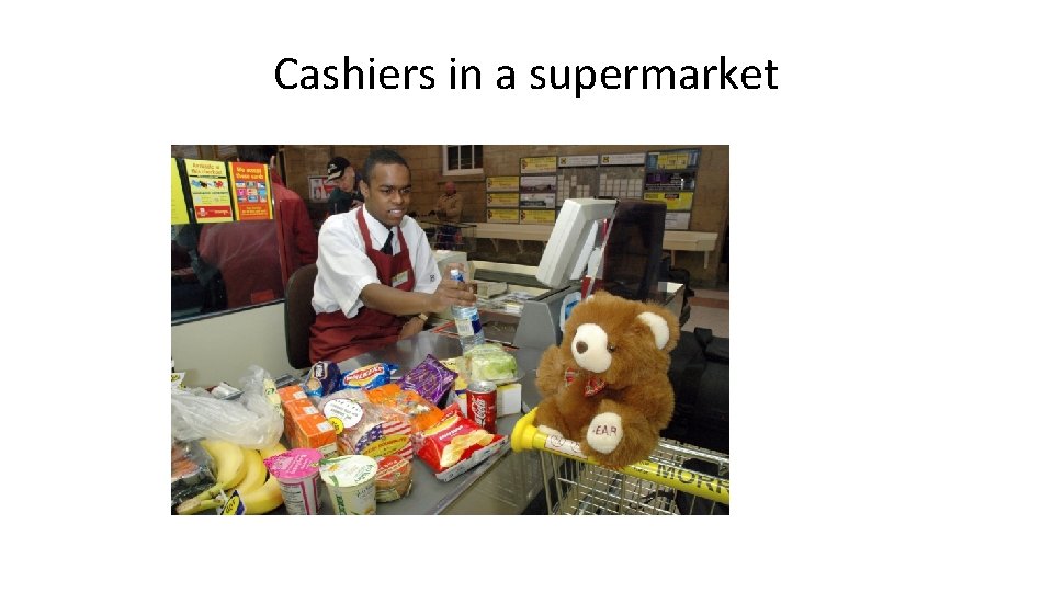 Cashiers in a supermarket 