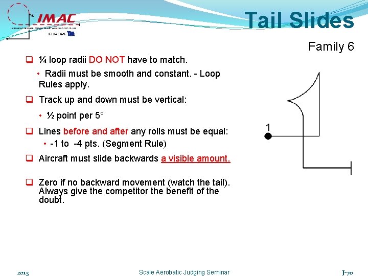 Tail Slides Family 6 q ¼ loop radii DO NOT have to match. •