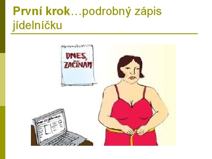 První krok…podrobný zápis jídelníčku 