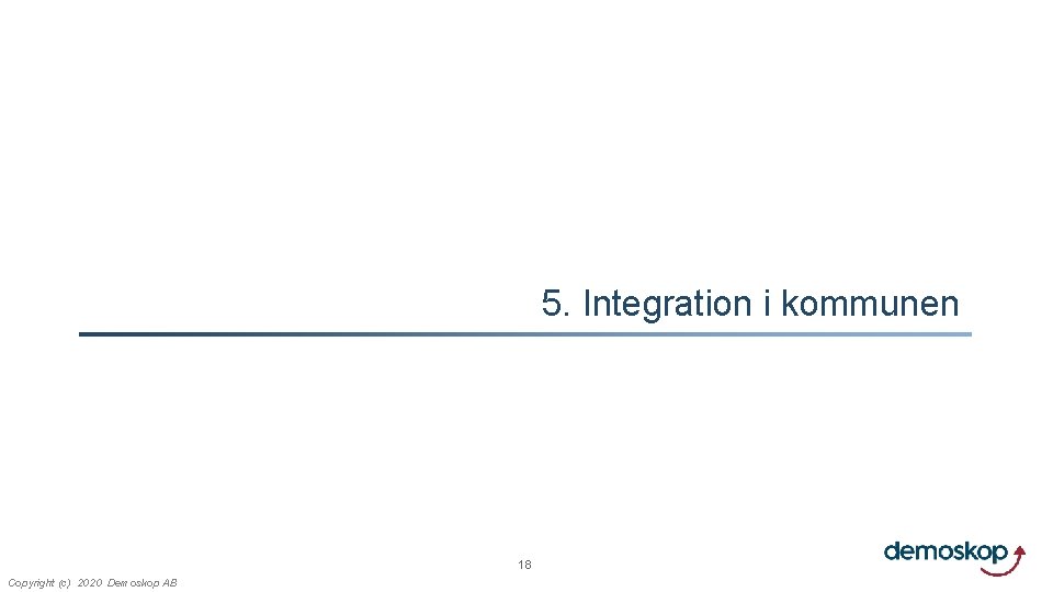 5. Integration i kommunen 18 Copyright (c) 2020 Demoskop AB 