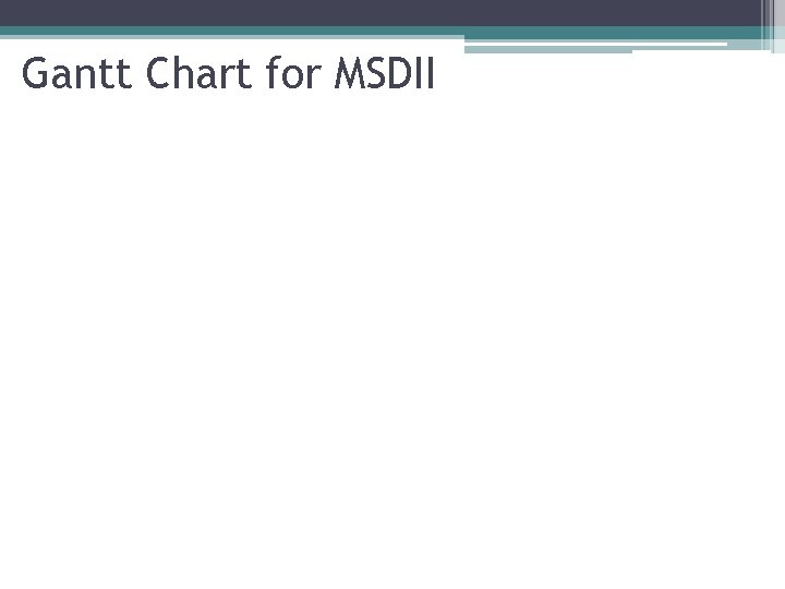 Gantt Chart for MSDII 