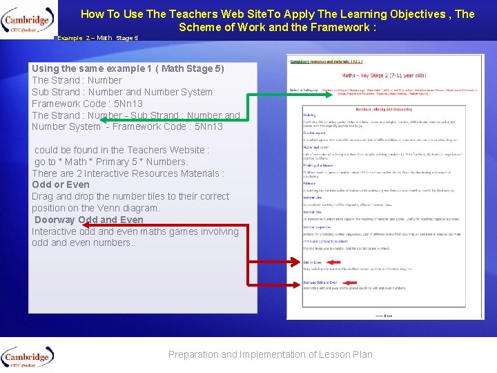 How To Use The Teachers Web Site. To Apply The Learning Objectives , The