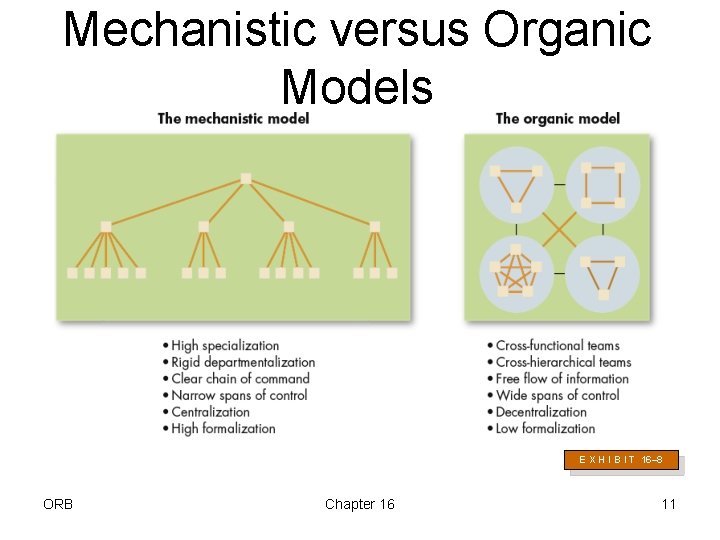 Mechanistic versus Organic Models E X H I B I T 16– 8 ORB