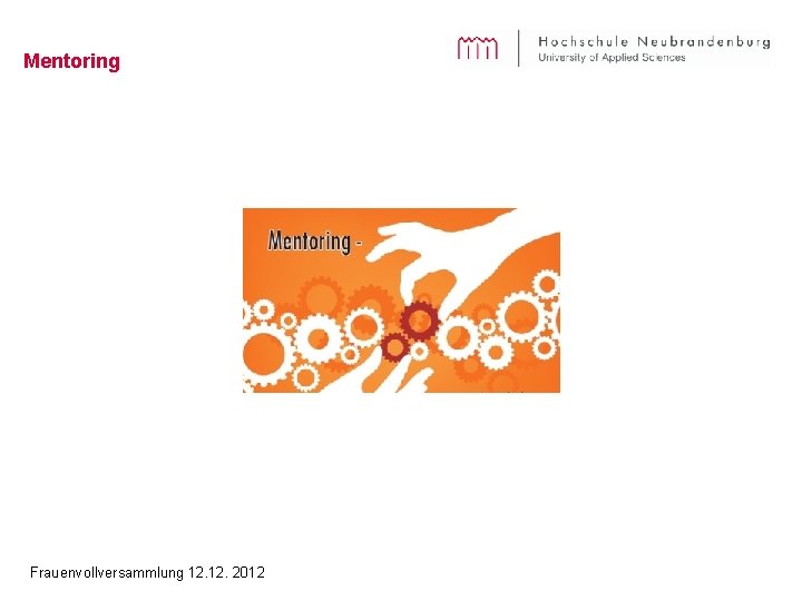 Mentoring Frauenvollversammlung 12. 2012 