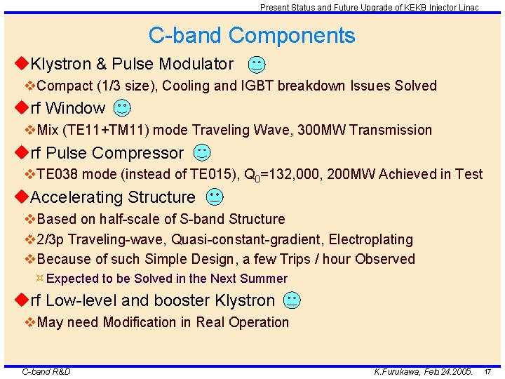 Present Status and Future Upgrade of KEKB Injector Linac C-band Components u. Klystron &