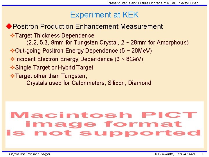 Present Status and Future Upgrade of KEKB Injector Linac Experiment at KEK u. Positron
