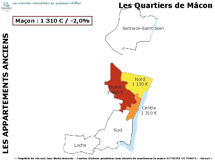 Les marchés immobiliers en quelques chiffres Les Quartiers de Mâcon Maçon : 1 310