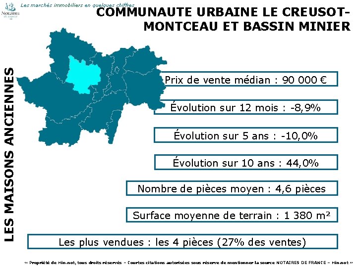 Les marchés immobiliers en quelques chiffres LES MAISONS ANCIENNES COMMUNAUTE URBAINE LE CREUSOTMONTCEAU ET