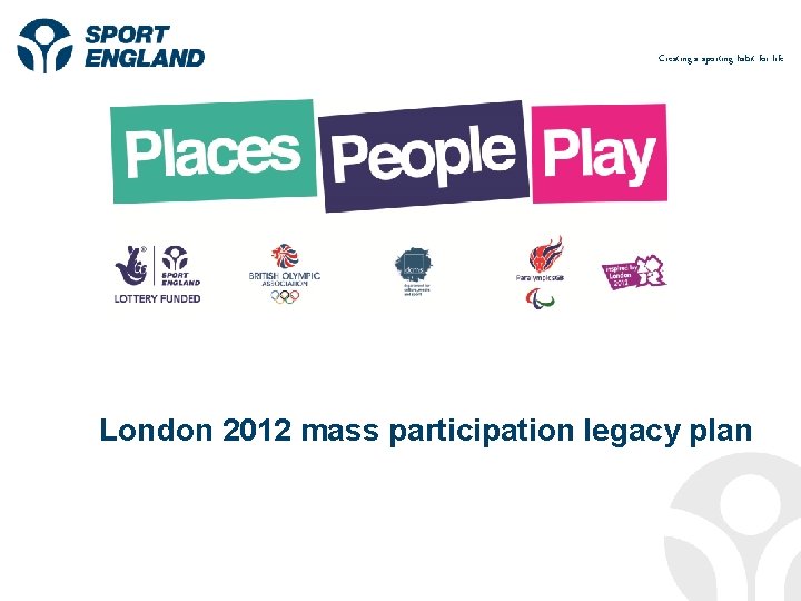 Creating a sporting habit for life London 2012 mass participation legacy plan 