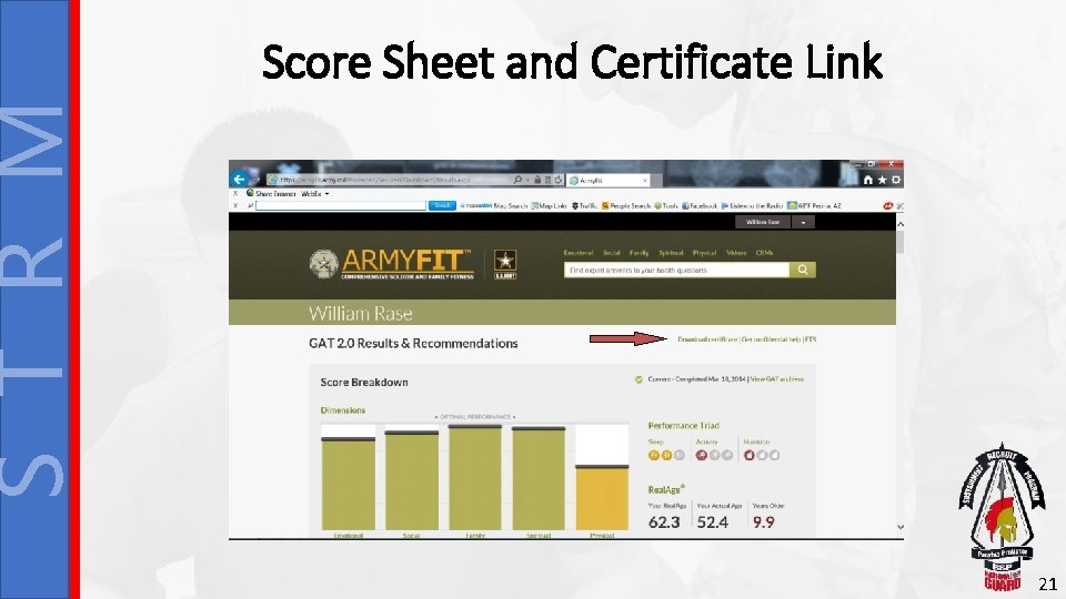 S T R M Score Sheet and Certificate Link 21 