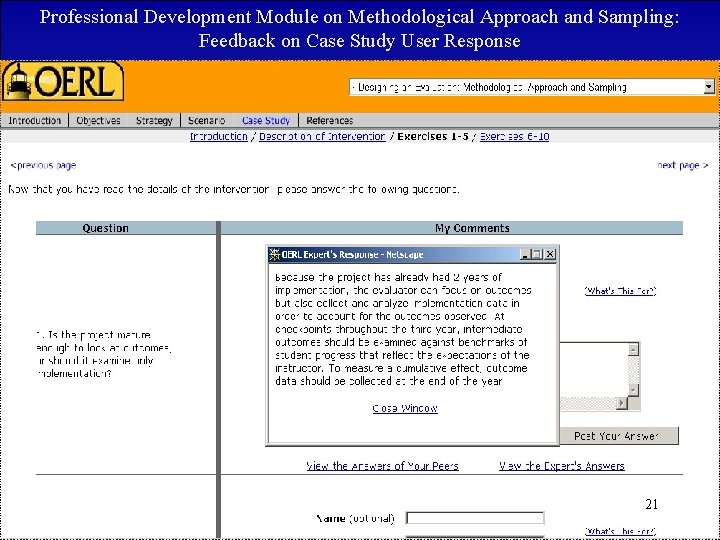 Professional Development Module on Methodological Approach and Sampling: Feedback on Case Study User Response