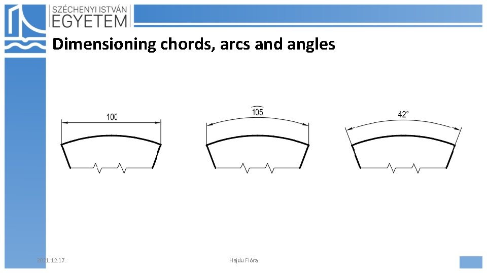 Dimensioning chords, arcs and angles 2021. 12. 17. Hajdu Flóra 