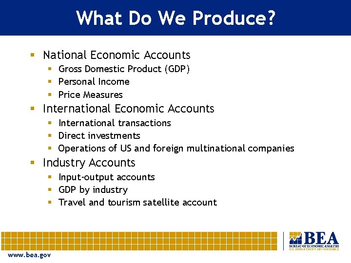 What Do We Produce? § National Economic Accounts § Gross Domestic Product (GDP) §