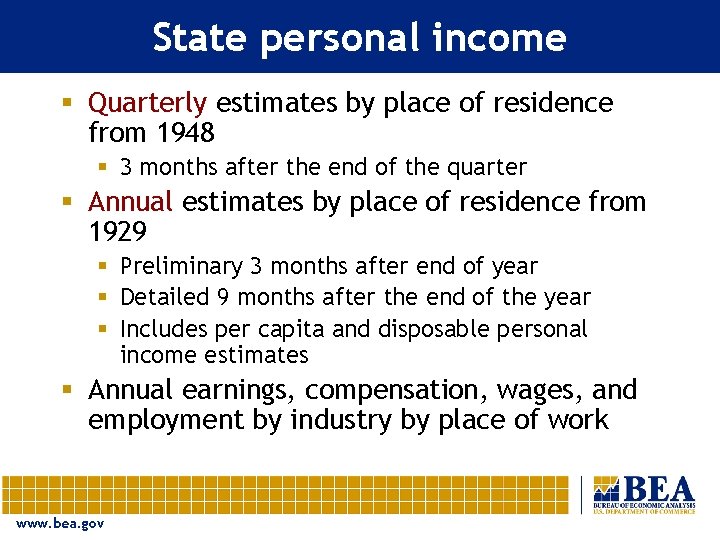 State personal income § Quarterly estimates by place of residence from 1948 § 3