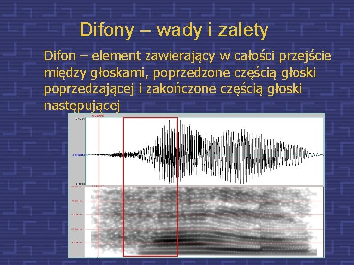Difony – wady i zalety Difon – element zawierający w całości przejście między głoskami,