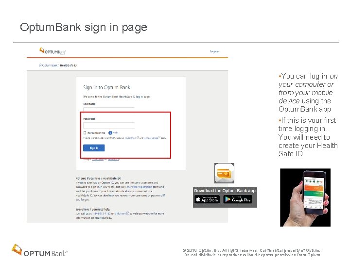 Optum. Bank sign in page • You can log in on your computer or