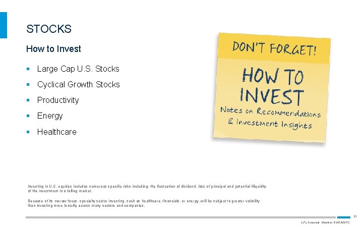 STOCKS How to Invest § Large Cap U. S. Stocks § Cyclical Growth Stocks
