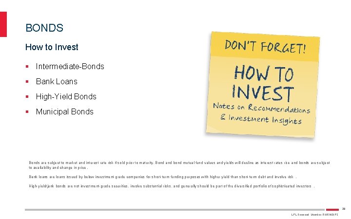 BONDS How to Invest § Intermediate-Bonds § Bank Loans § High-Yield Bonds § Municipal