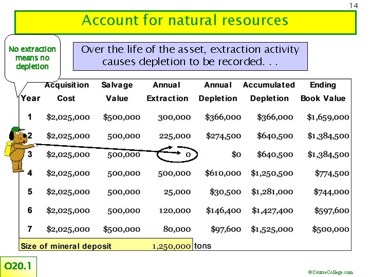 Account for natural resources No extraction means no depletion O 20. 1 14 Over