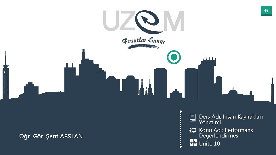 46 Ders Adı: İnsan Kaynakları Yönetimi Öğr. Gör. Şerif ARSLAN Konu Adı: Performans Değerlendirmesi