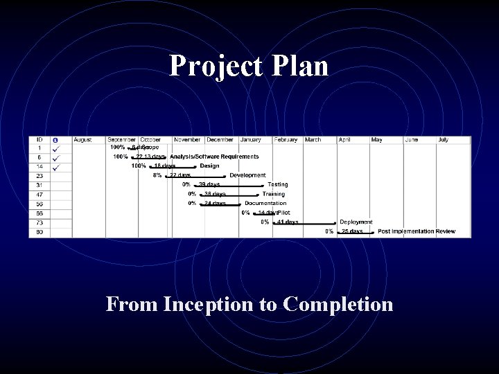 Project Plan From Inception to Completion 