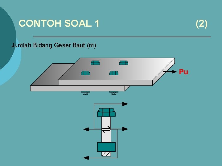 CONTOH SOAL 1 Jumlah Bidang Geser Baut (m) (2) 