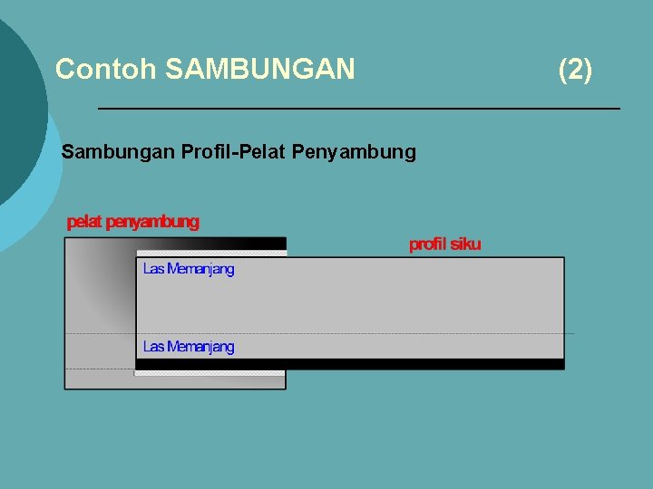 Contoh SAMBUNGAN Sambungan Profil-Pelat Penyambung (2) 