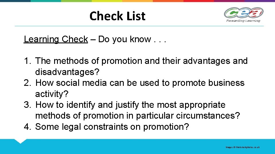 Check List Learning Check – Do you know. . . 1. The methods of