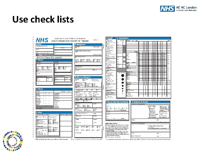 Use check lists 