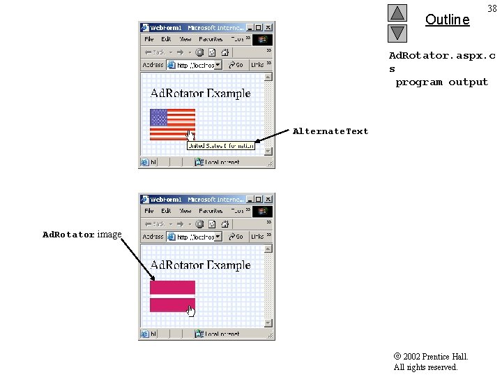 Outline 38 Ad. Rotator. aspx. c s program output Alternate. Text Ad. Rotator image