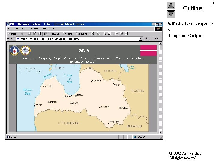 Outline 39 Ad. Rotator. aspx. c s Program Output 2002 Prentice Hall. All rights