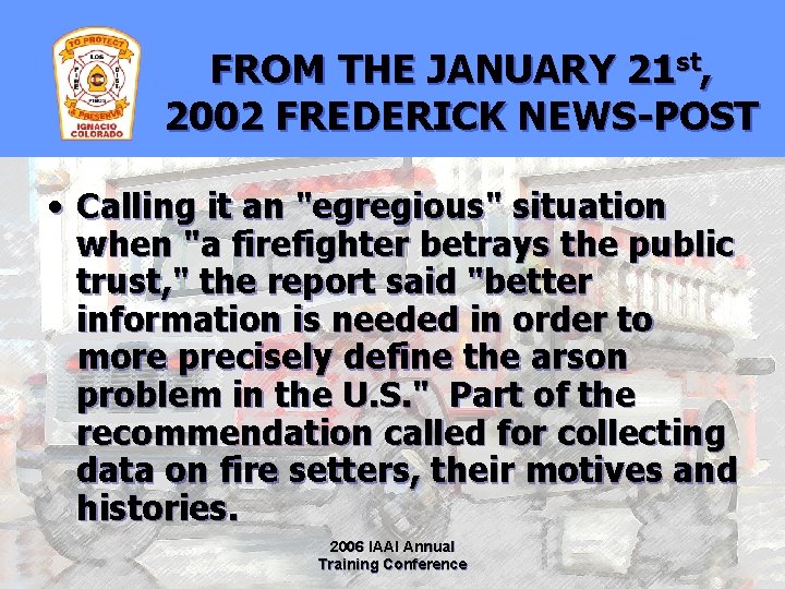 FROM THE JANUARY 21 st, 2002 FREDERICK NEWS-POST • Calling it an "egregious" situation
