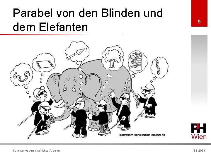 Parabel von den Blinden und dem Elefanten Seminar wissenschaftliches Arbeiten 9 SS 2021 