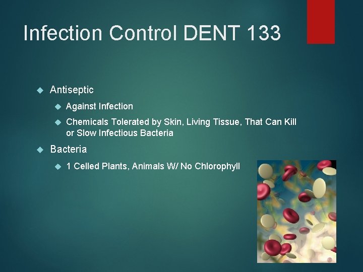 Infection Control DENT 133 Antiseptic Against Infection Chemicals Tolerated by Skin, Living Tissue, That