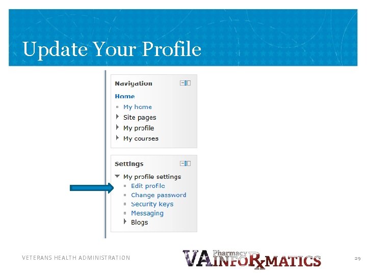 Update Your Profile VETERANS HEALTH ADMINISTRATION 29 
