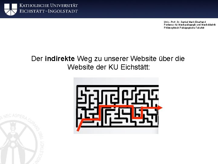 Univ. -Prof. Dr. Daniel Mark Eberhard Professur für Musikpädagogik und Musikdidaktik Philosophisch-Pädagogische Fakultät Der